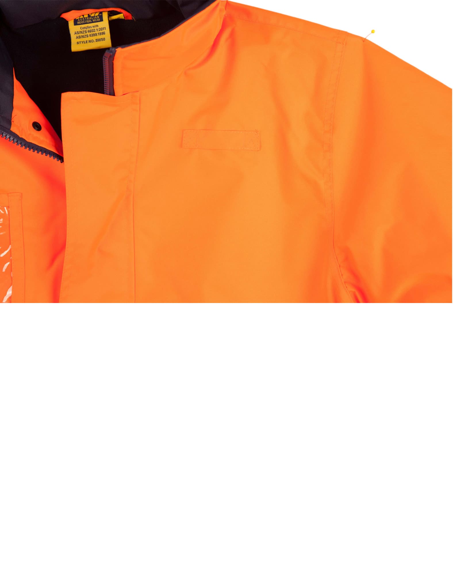 Mens Hi-Vis Long Line Safety Jacket With Polar Fleece Lining and 3M Reflective Tapes SW50 | 