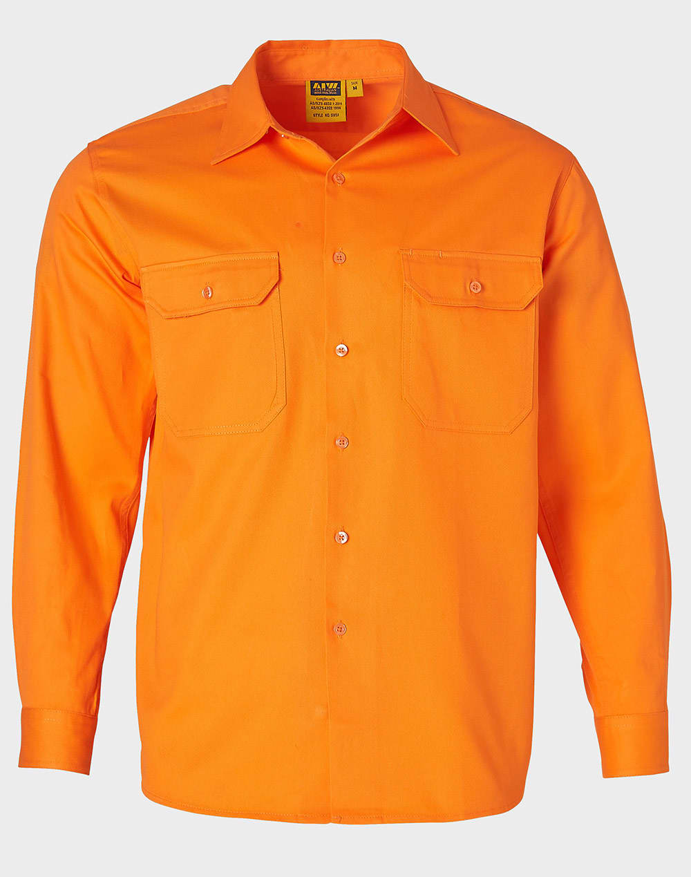 Mens High Visibility Regular Weight Long Sleeve Drill Shirt SW51 | Orange