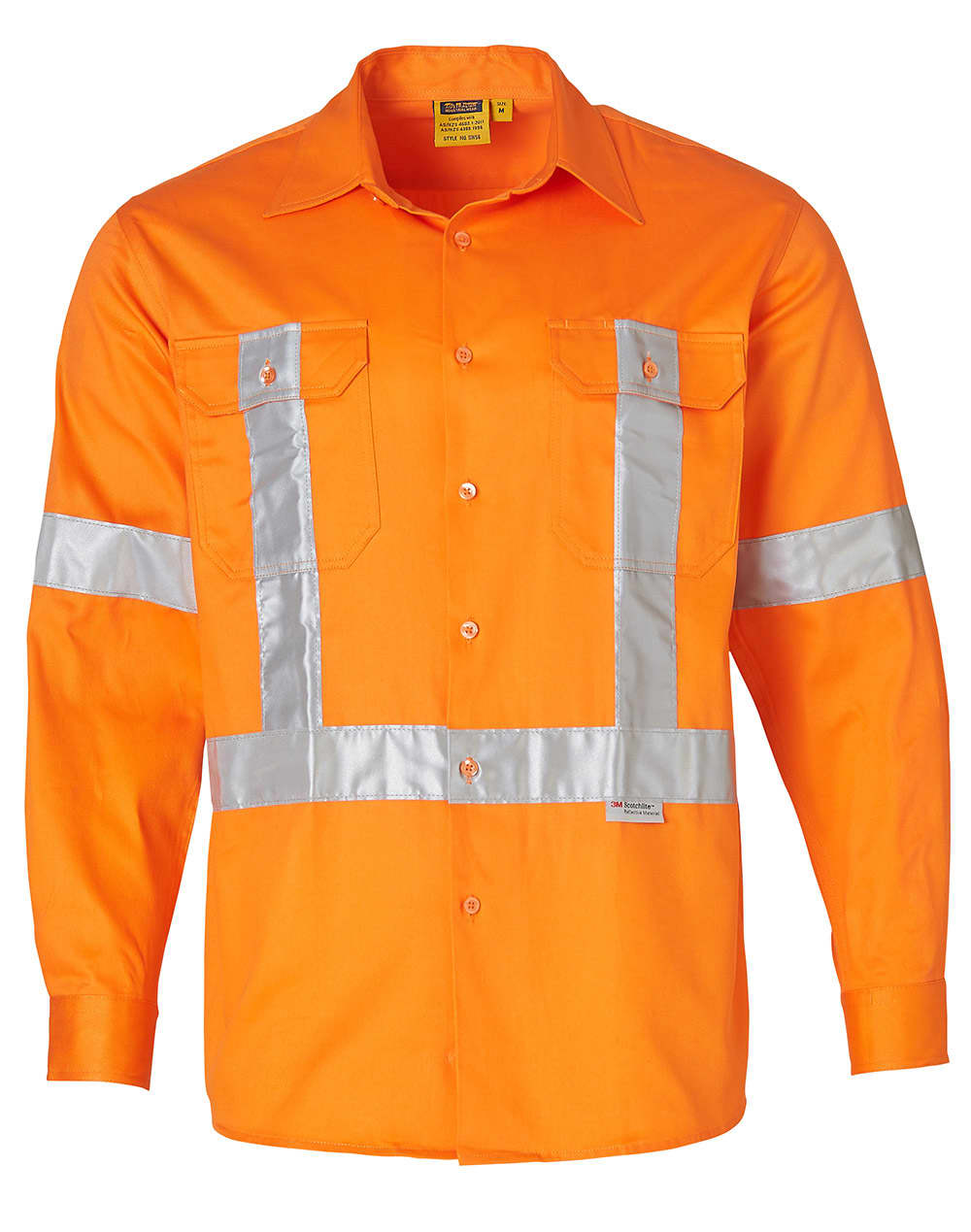 Mens High Visibility Regular Weight Long Sleeve Drill Shirt SW56 | Orange