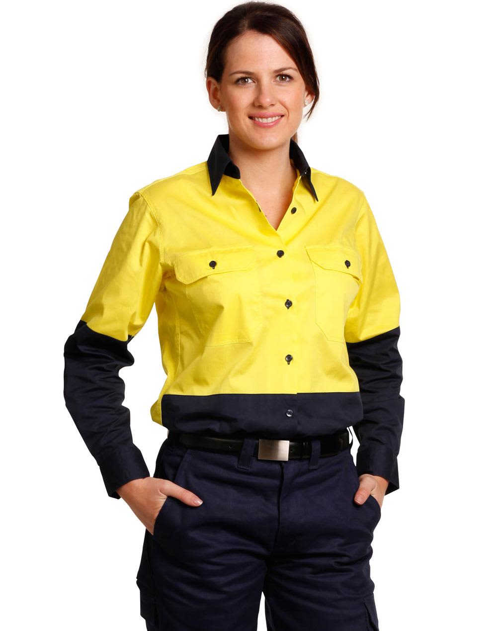 Ladies High Visibility Cool-Breeze Cotton Twill Safety Shirt SW64