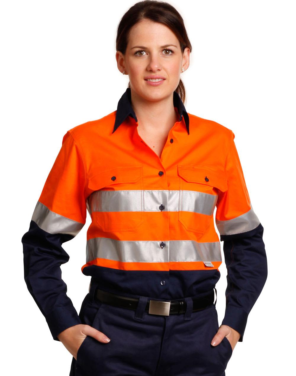 Ladies High Visibility Cool-Breeze Cotton Twill Safety Shirt with 3M Tapes SW65