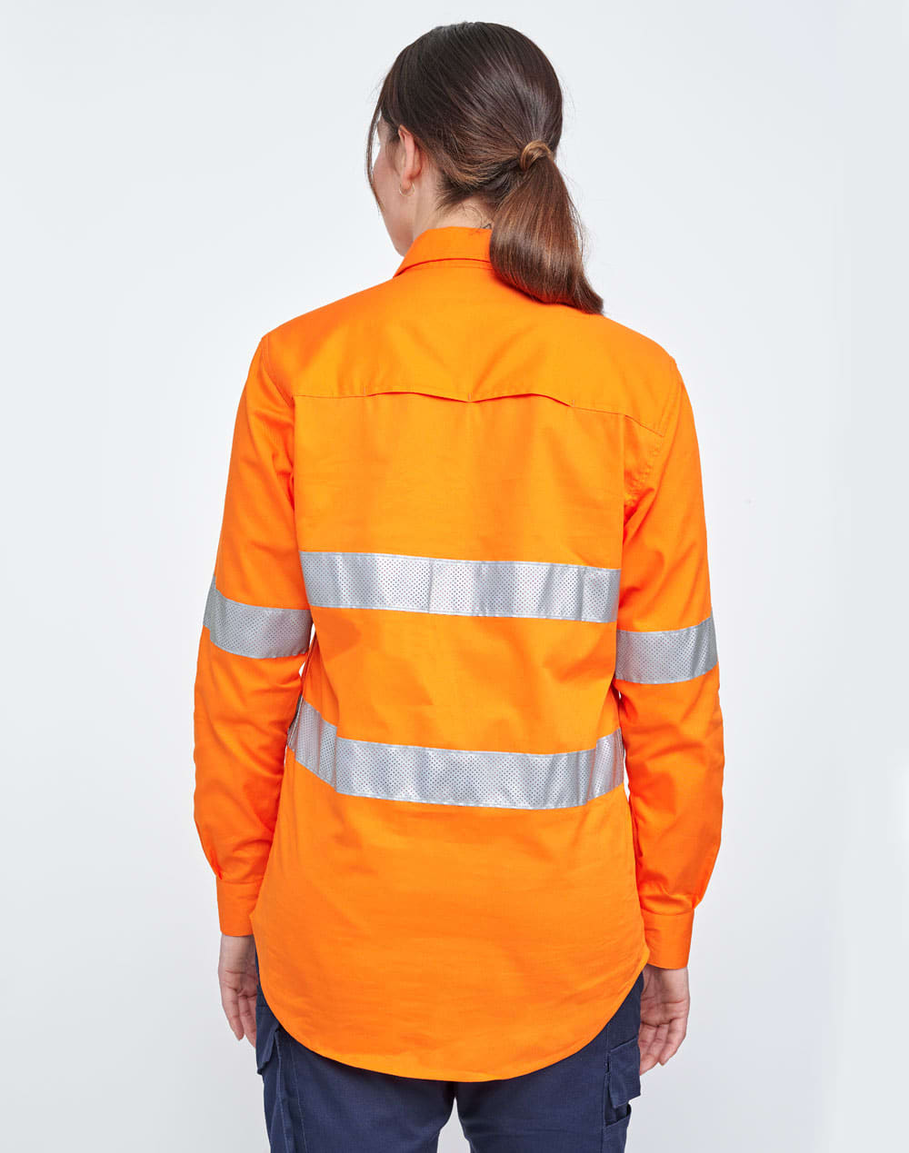 Hi Vis Cool-Breeze Closed Front L/S Shirt (Perforated Tape) SH-SW87