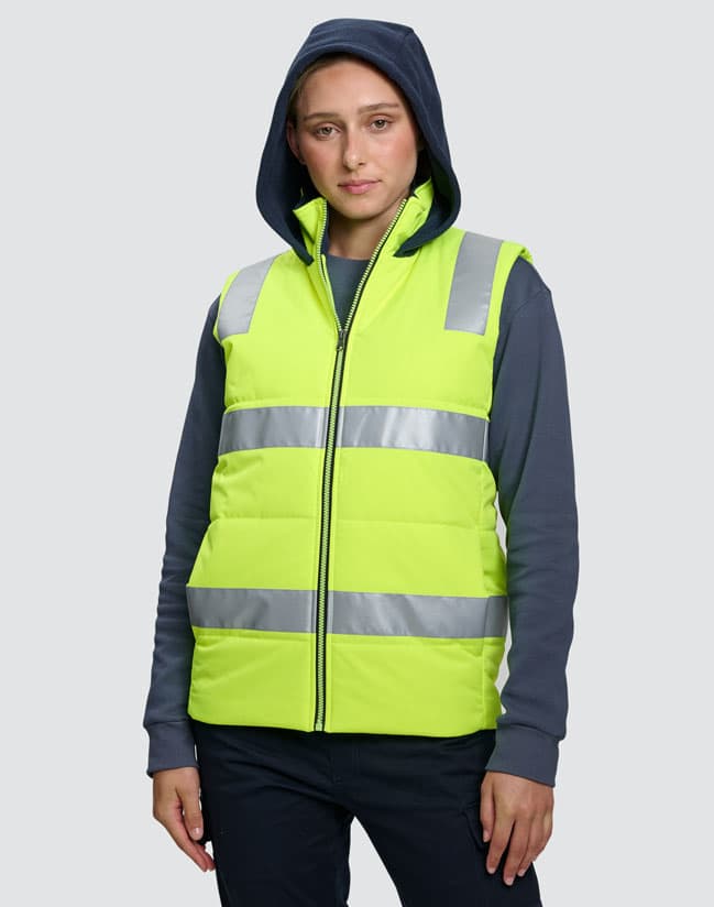 Unisex Hi Vis Hooded Puffer Vest SH-SW93