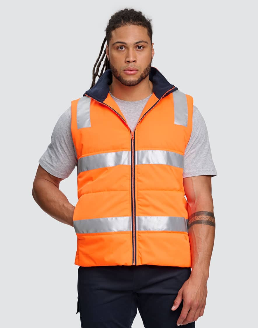 Unisex Hi Vis Hooded Puffer Vest SH-SW93