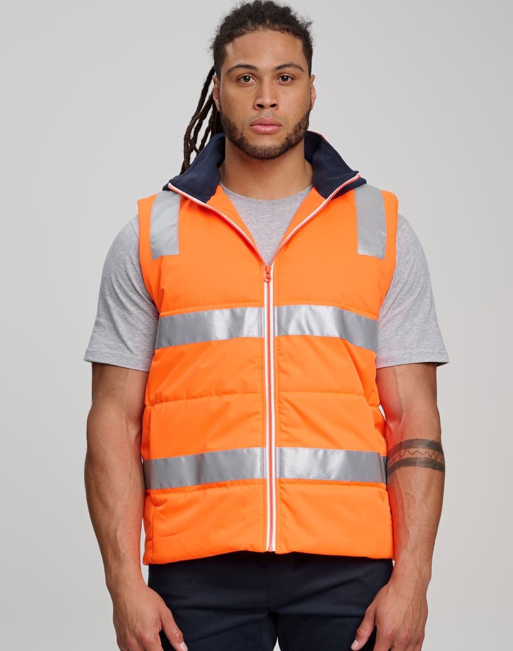 Unisex Hi Vis Hooded Puffer Vest SH-SW93
