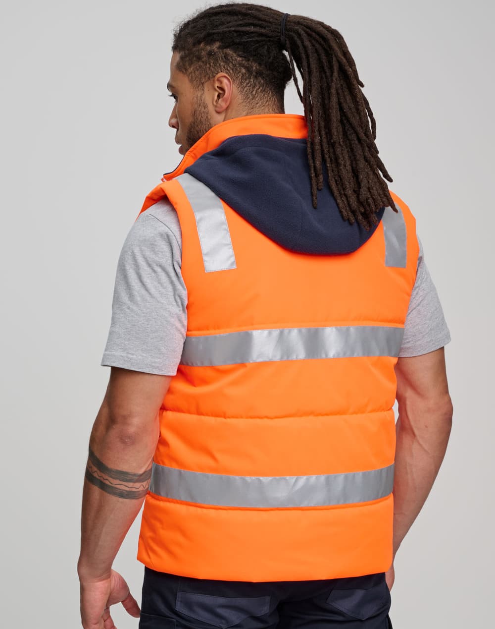 Unisex Hi Vis Hooded Puffer Vest SH-SW93