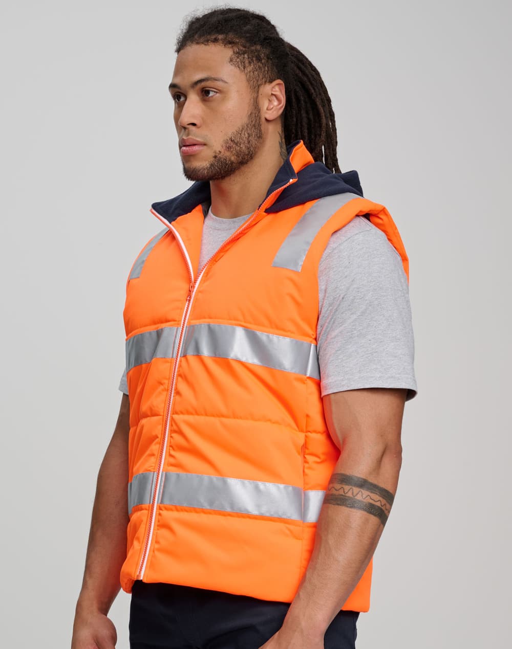 Unisex Hi Vis Hooded Puffer Vest SH-SW93