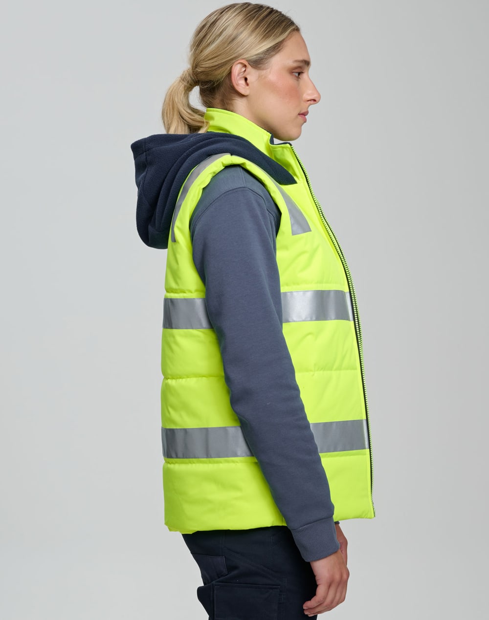 Unisex Hi Vis Hooded Puffer Vest SH-SW93