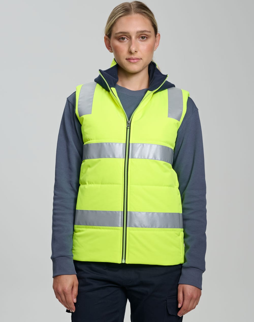Unisex Hi Vis Hooded Puffer Vest SH-SW93