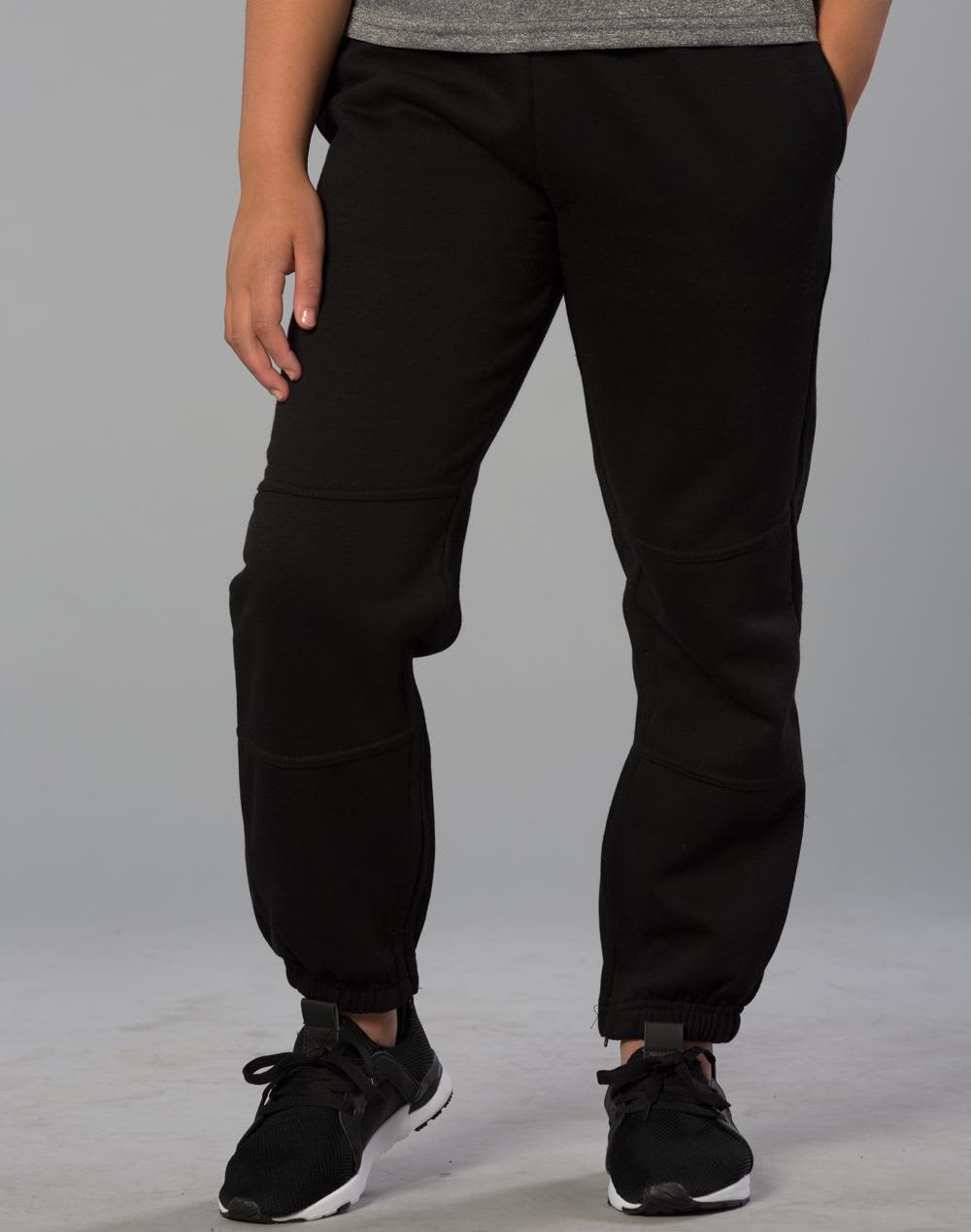 Kid's fleecy trackpants with Zip, Cuffs and knee padding