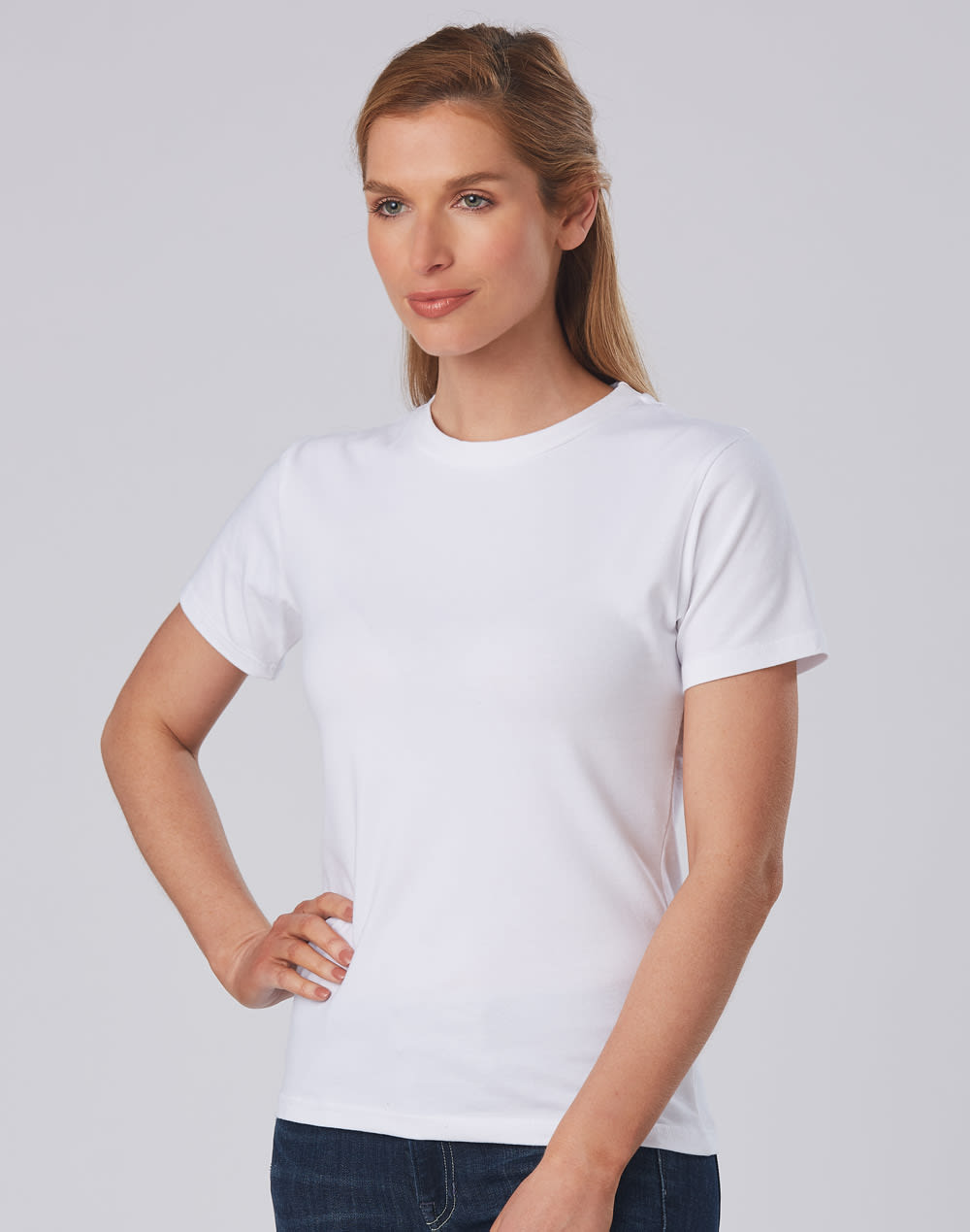 Ladies Cotton Stretch Fitted Tee TS15 | 