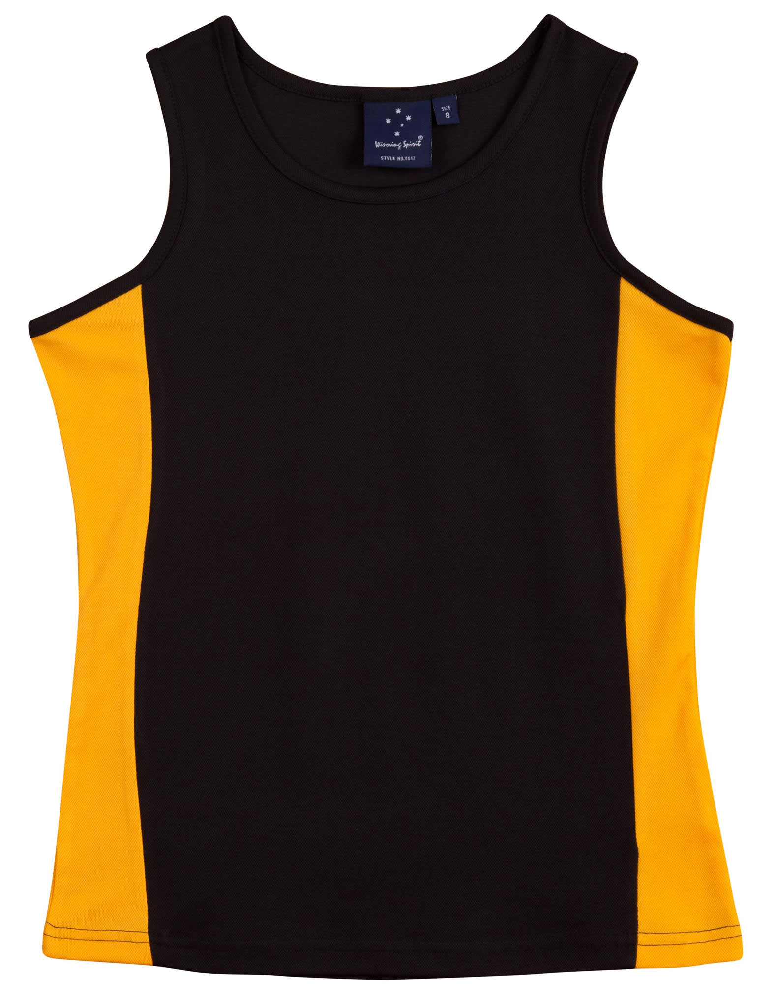 Ladies TrueDry Mesh Singlet TS17 | Black/Gold