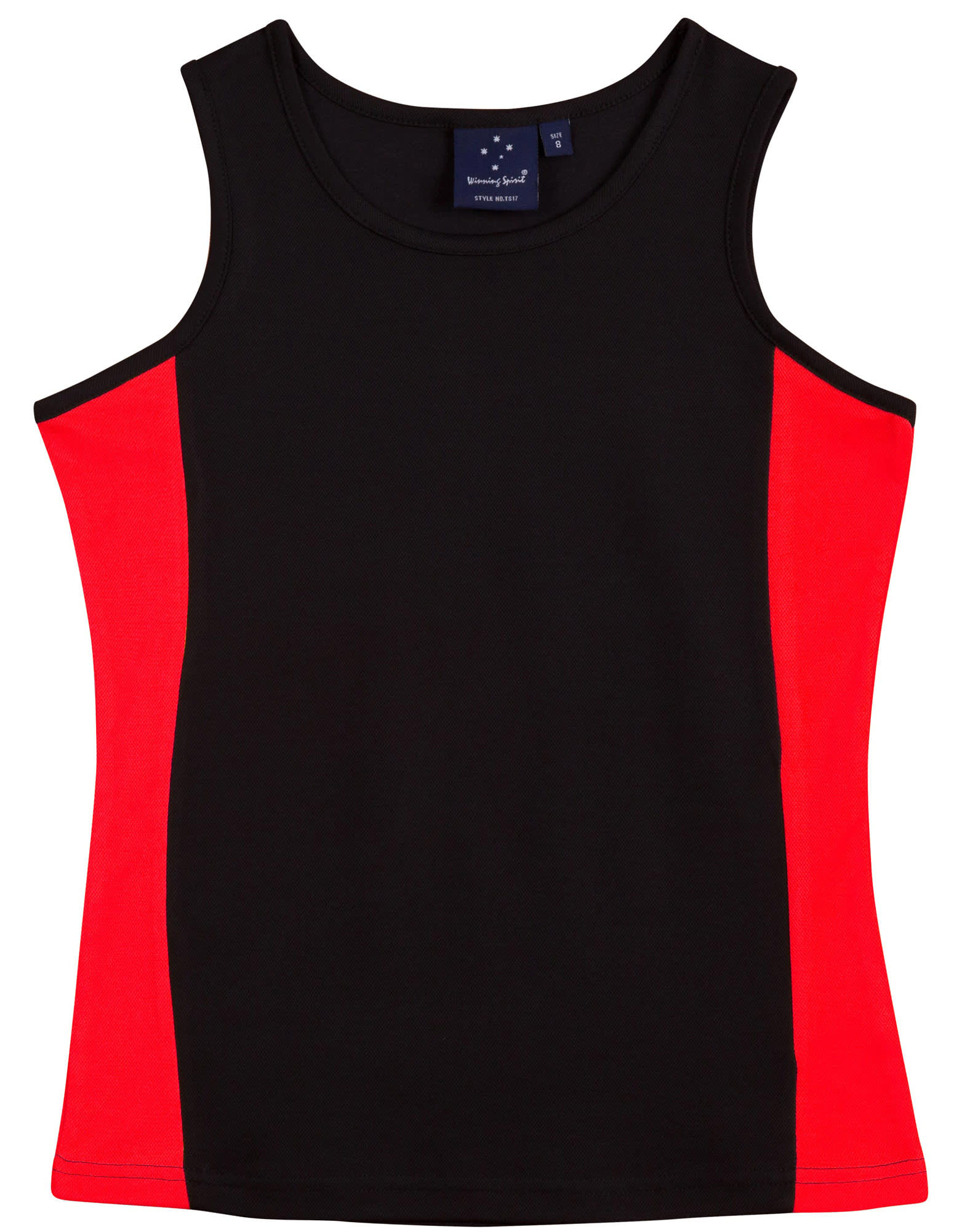 Ladies TrueDry Mesh Singlet TS17 | Black/Red