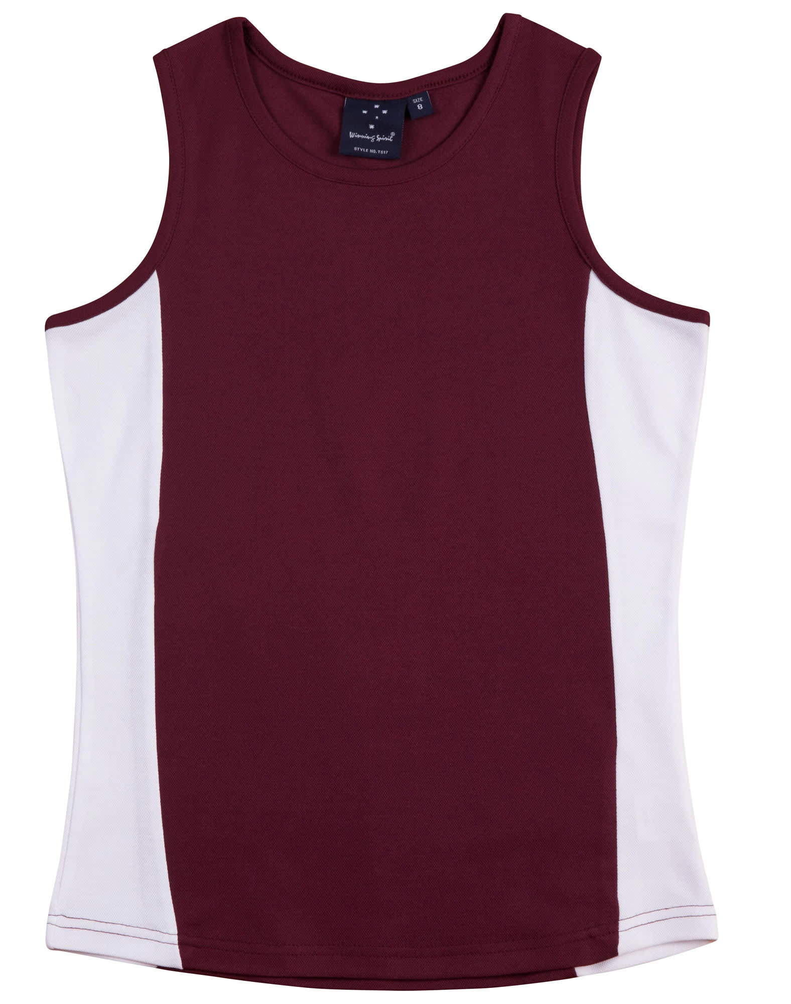 Ladies TrueDry Mesh Singlet TS17 | Maroon/White