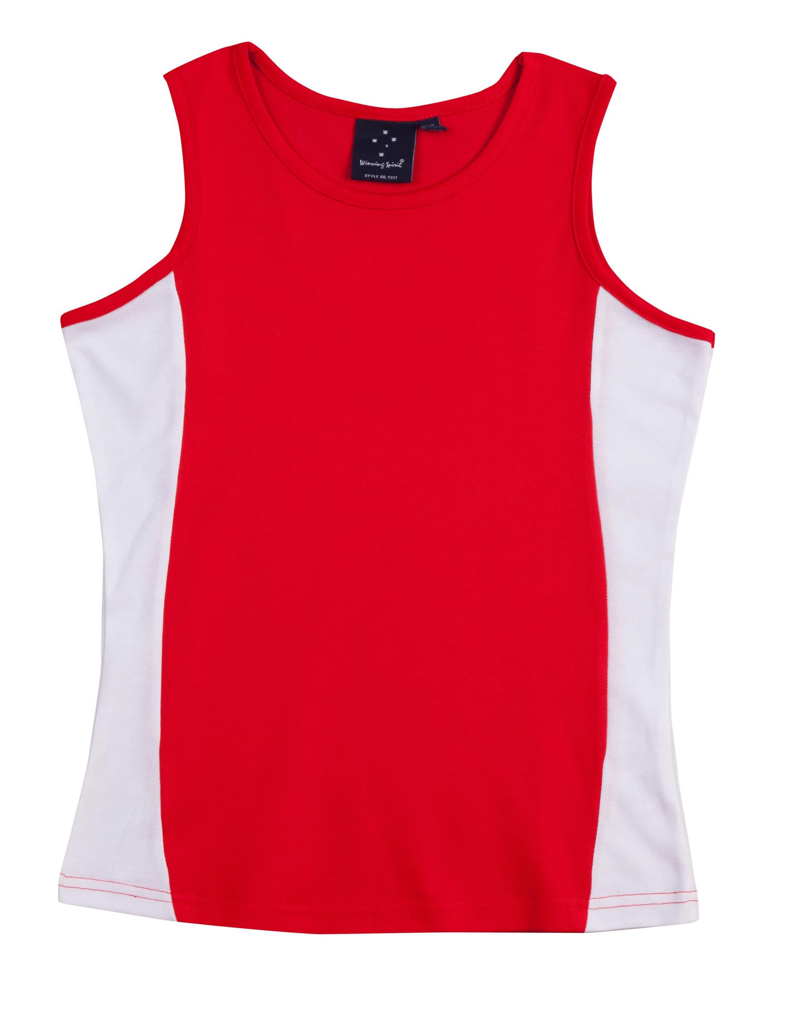 Ladies TrueDry Mesh Singlet TS17 | Red/White