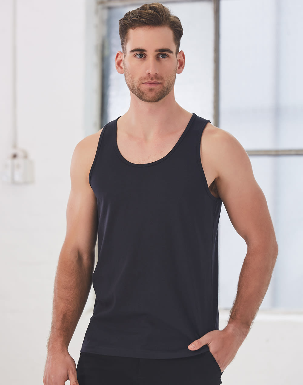 Mens 100% Cotton Singlet TS18