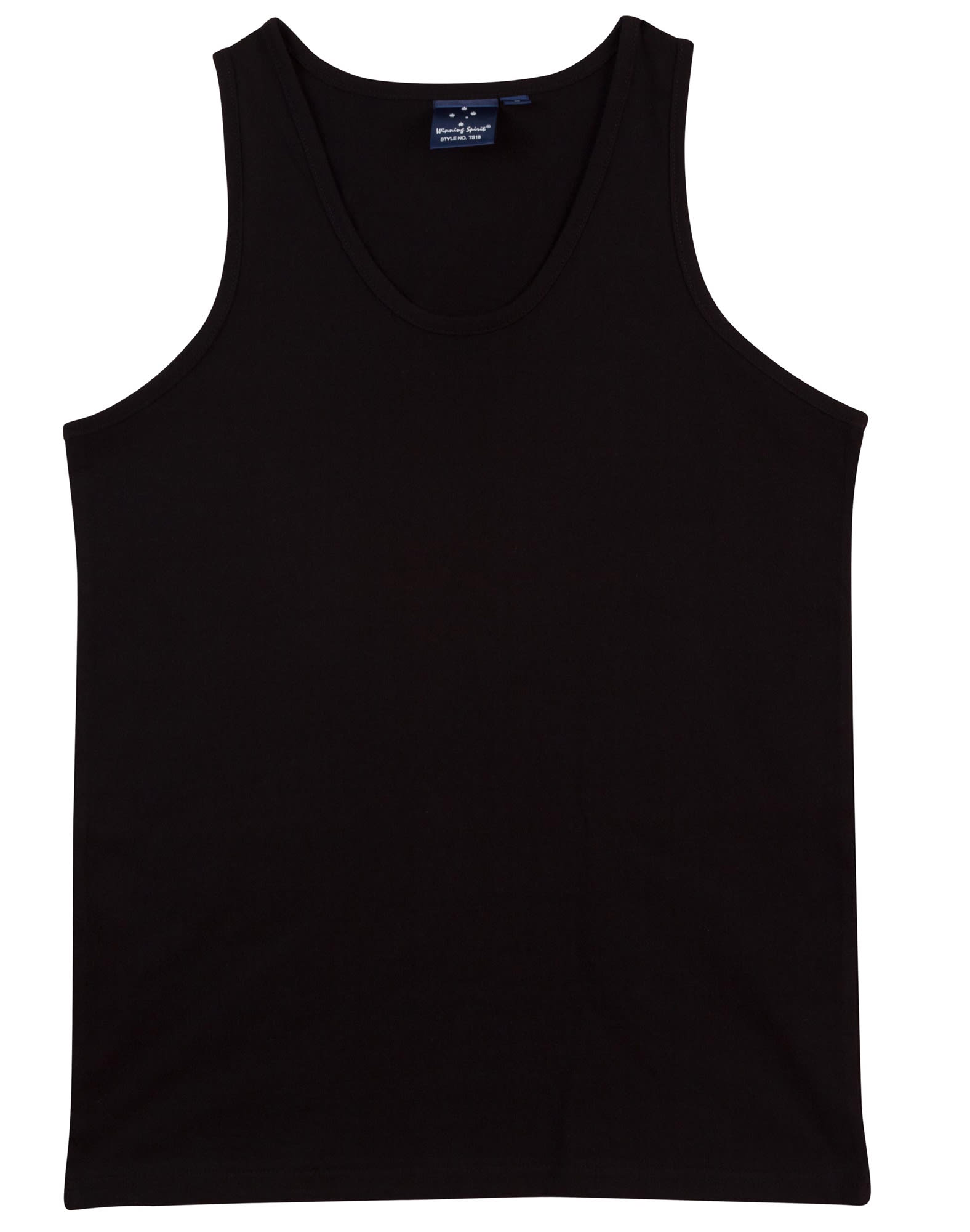 Mens 100% Cotton Singlet TS18 | Black