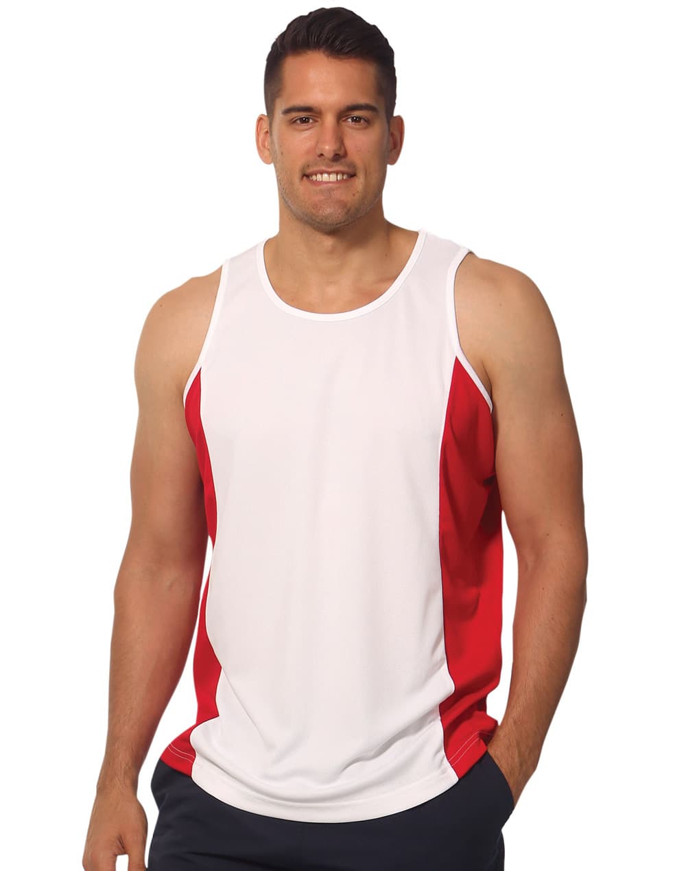 Mens Contrast CoolDry Mesh Singlet TS19 | 