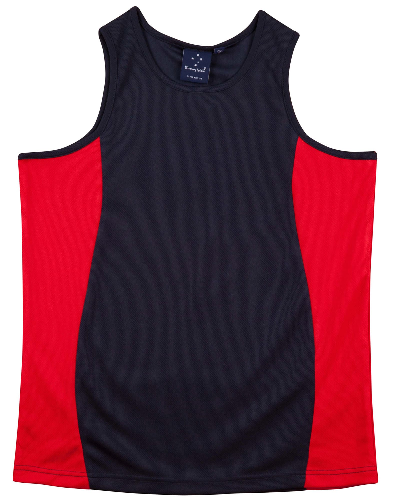 Mens Contrast TrueDry Mesh Singlet TS19A | Navy/Red