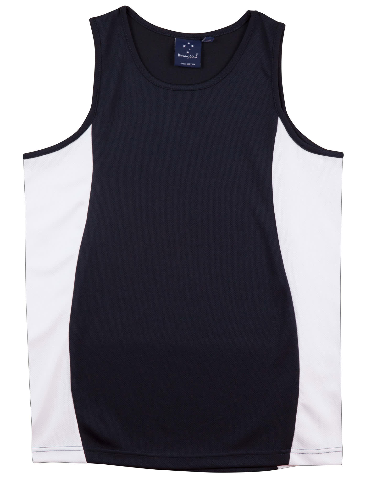 Mens Contrast TrueDry Mesh Singlet TS19A | Navy/White