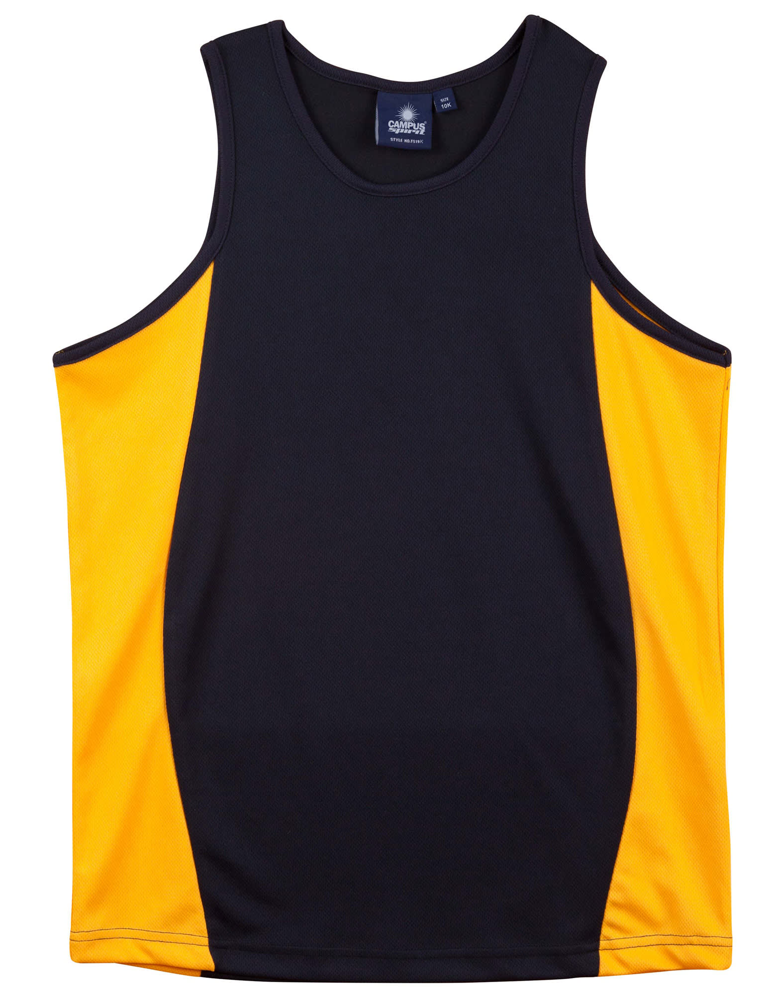 Kids Contrast TrueDry Mesh Singlet TS19K | Navy/Gold