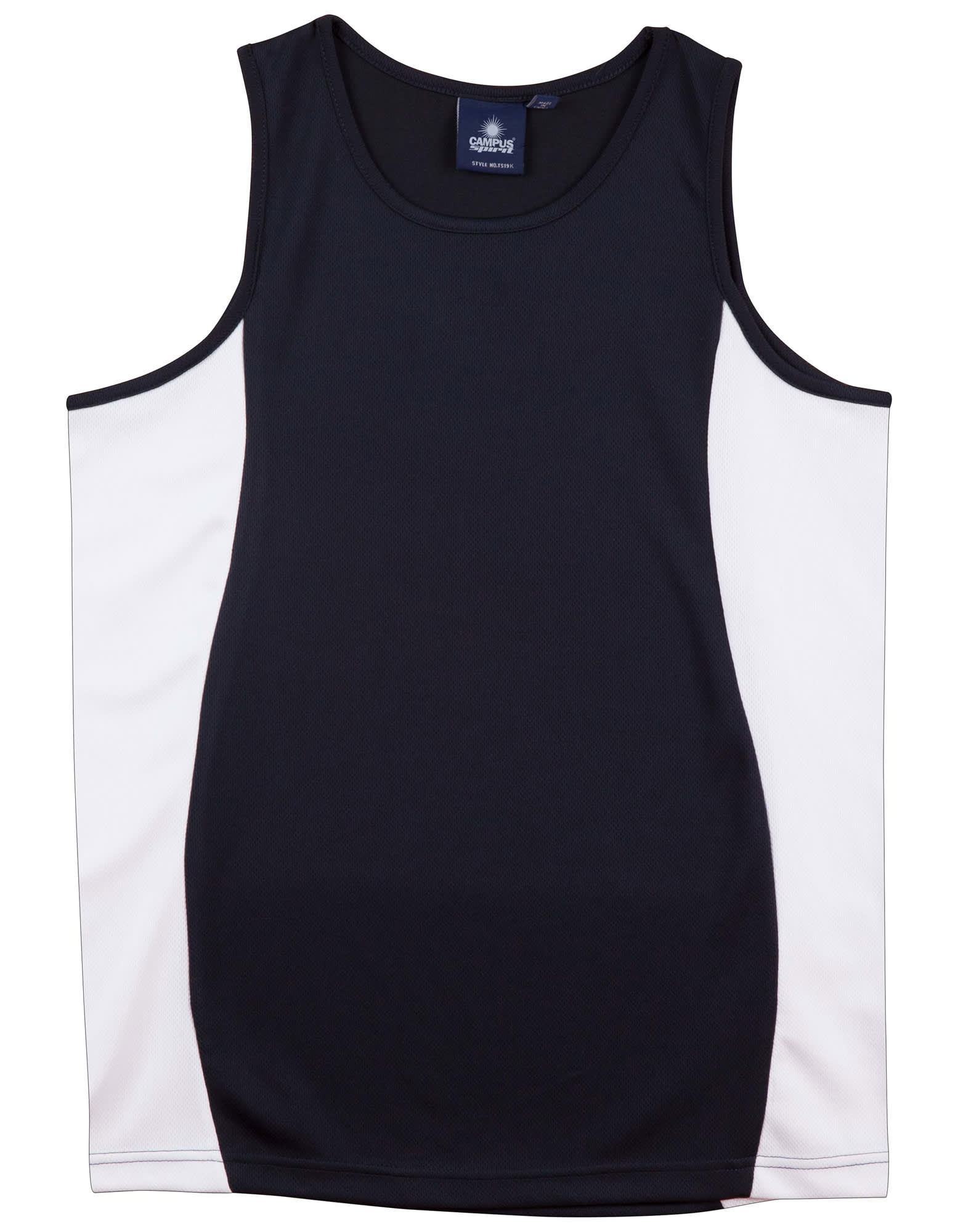 Kids Contrast TrueDry Mesh Singlet TS19K | Navy/White