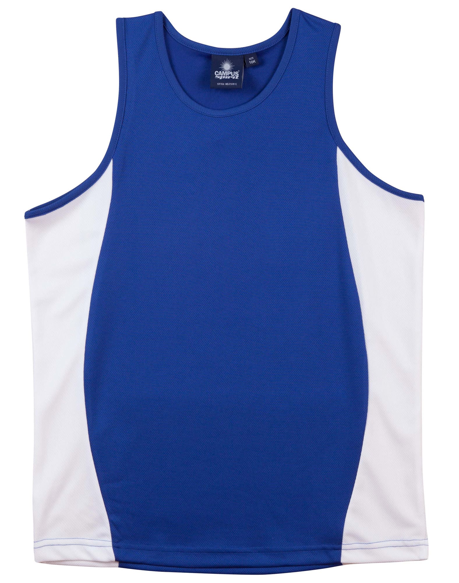 Kids Contrast TrueDry Mesh Singlet TS19K | Royal/White