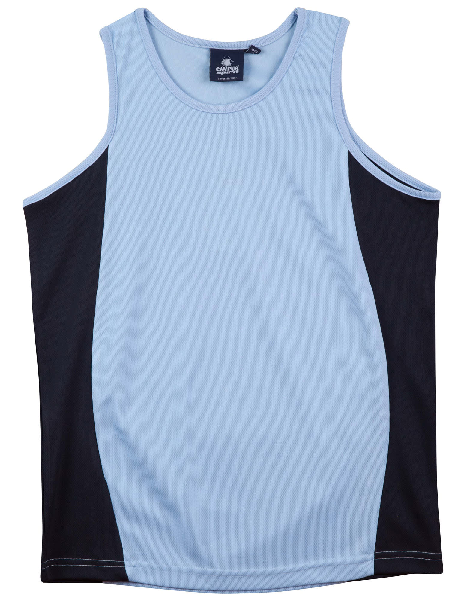 Kids Contrast TrueDry Mesh Singlet TS19K | Skyblue/Navy