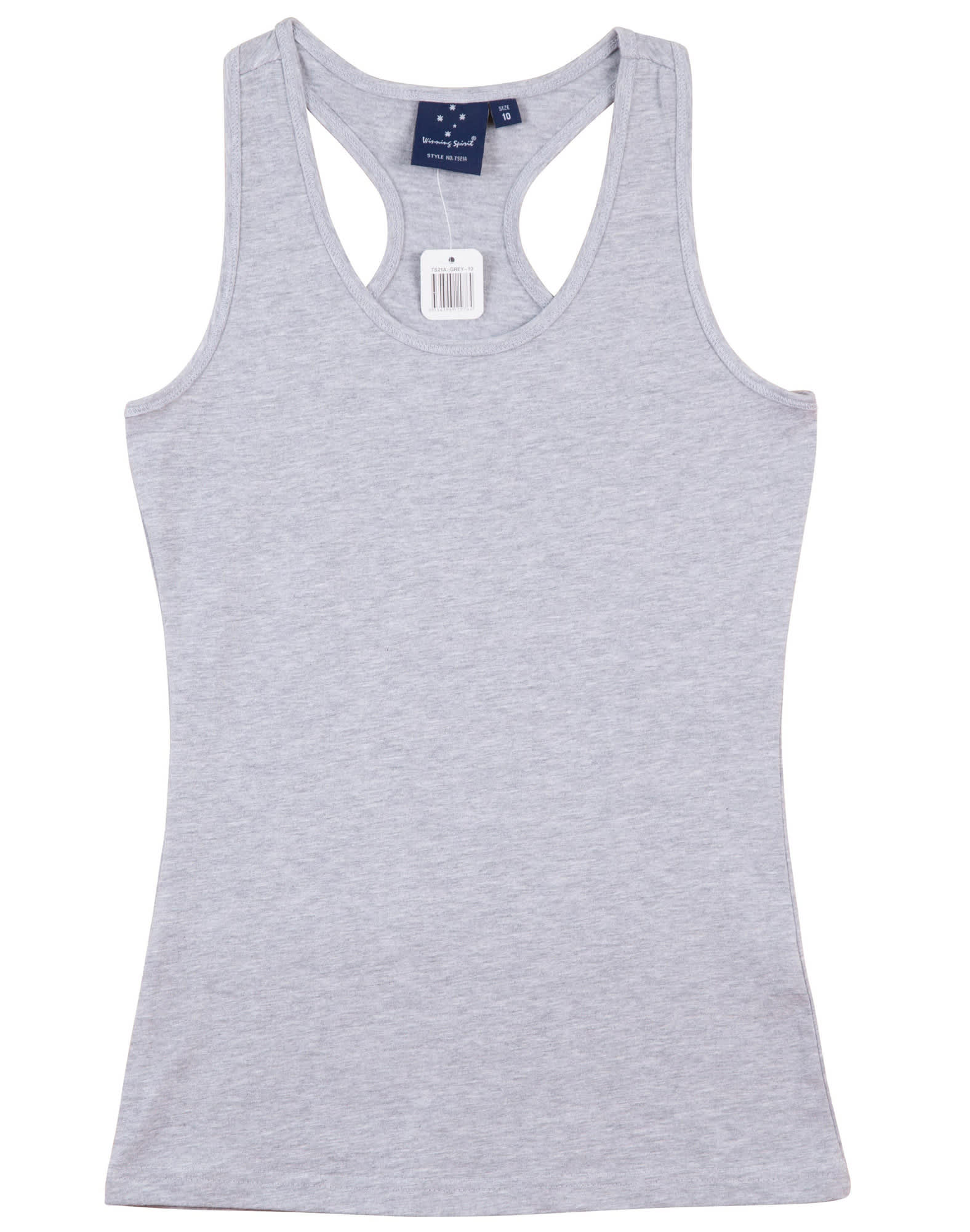 Ladies Cotton Stretch Fitted Singlet TS21A | Grey