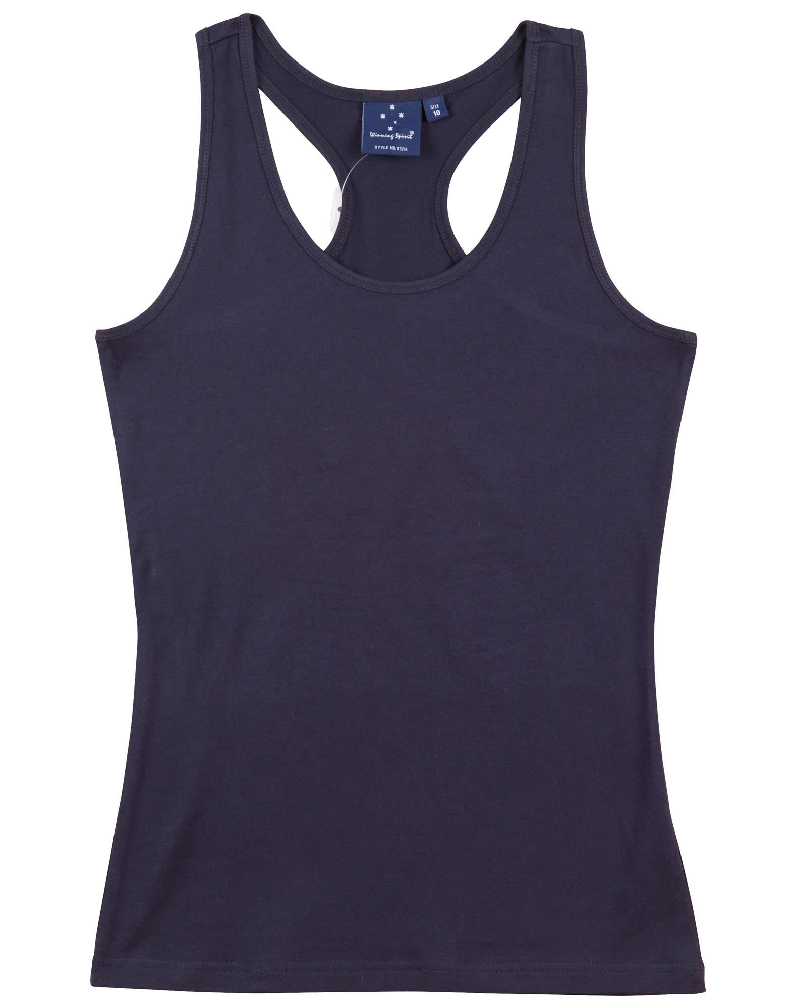 Ladies Cotton Stretch Fitted Singlet TS21A | Navy