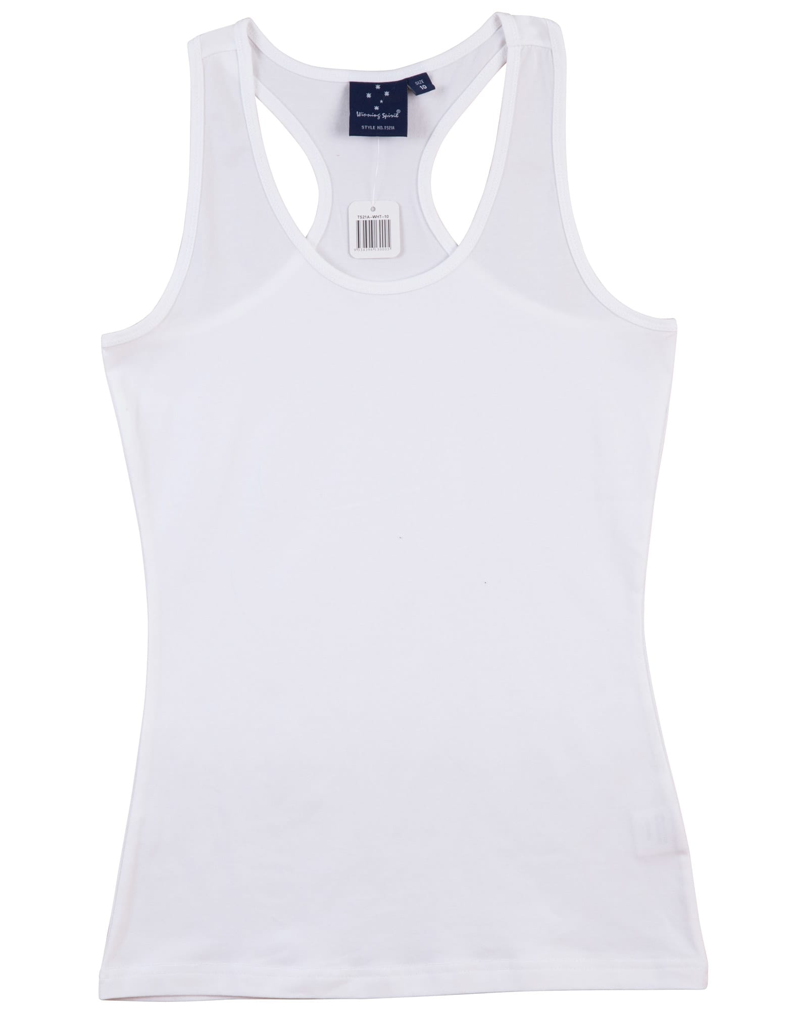 Ladies Cotton Stretch Fitted Singlet TS21A | White