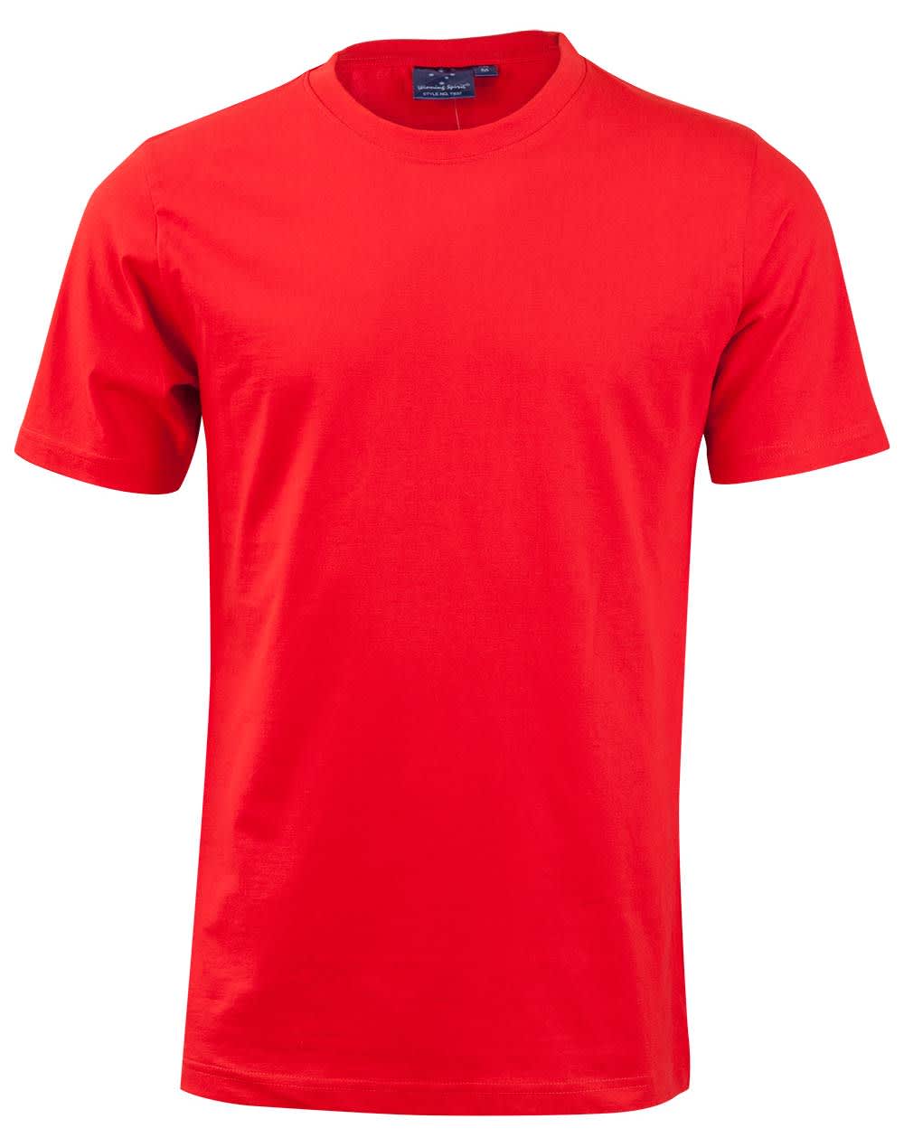 Mens 100% Cotton Semi Fitted Tee Shirt TS37 | Red