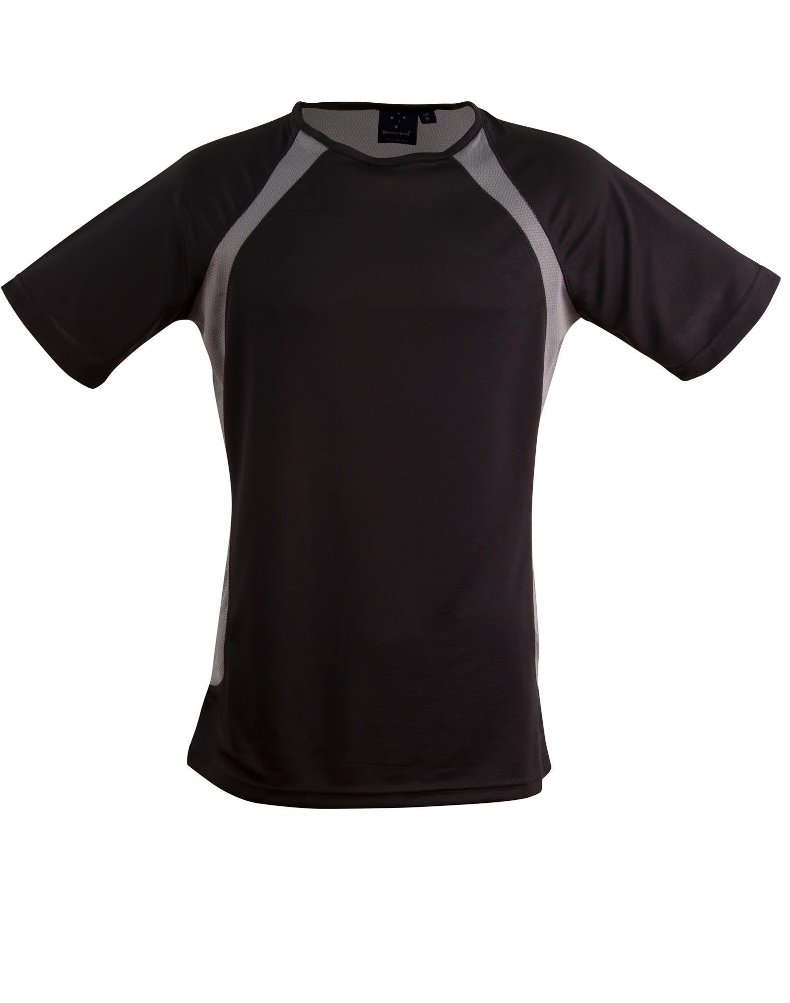 Mens CoolDry Athletic Tee Shirt TS71 | Black/Ash