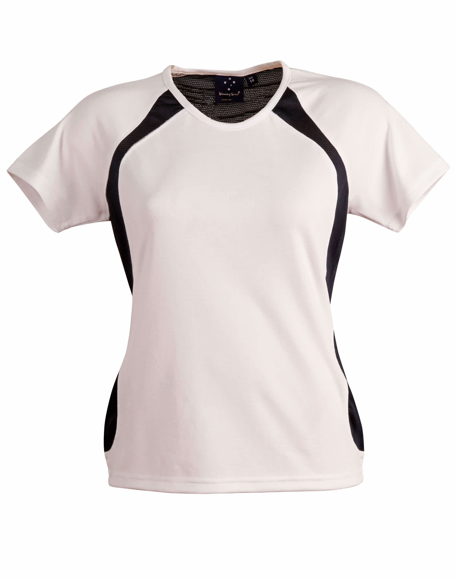 Ladies CoolDry Athletic Tee Shirt TS72 | White/Navy