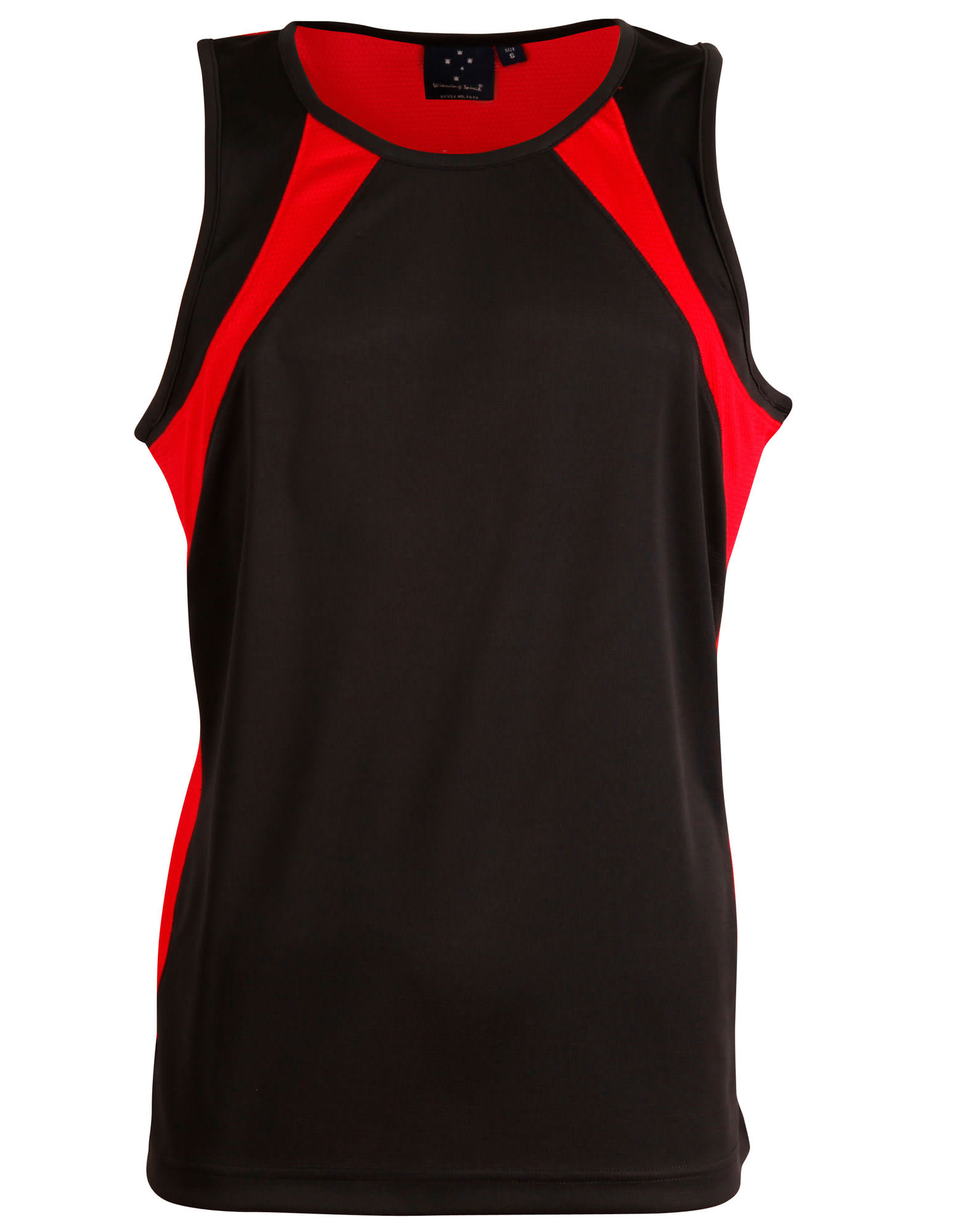 Mens CoolDry Athletic Singlet TS73 | Black/Red