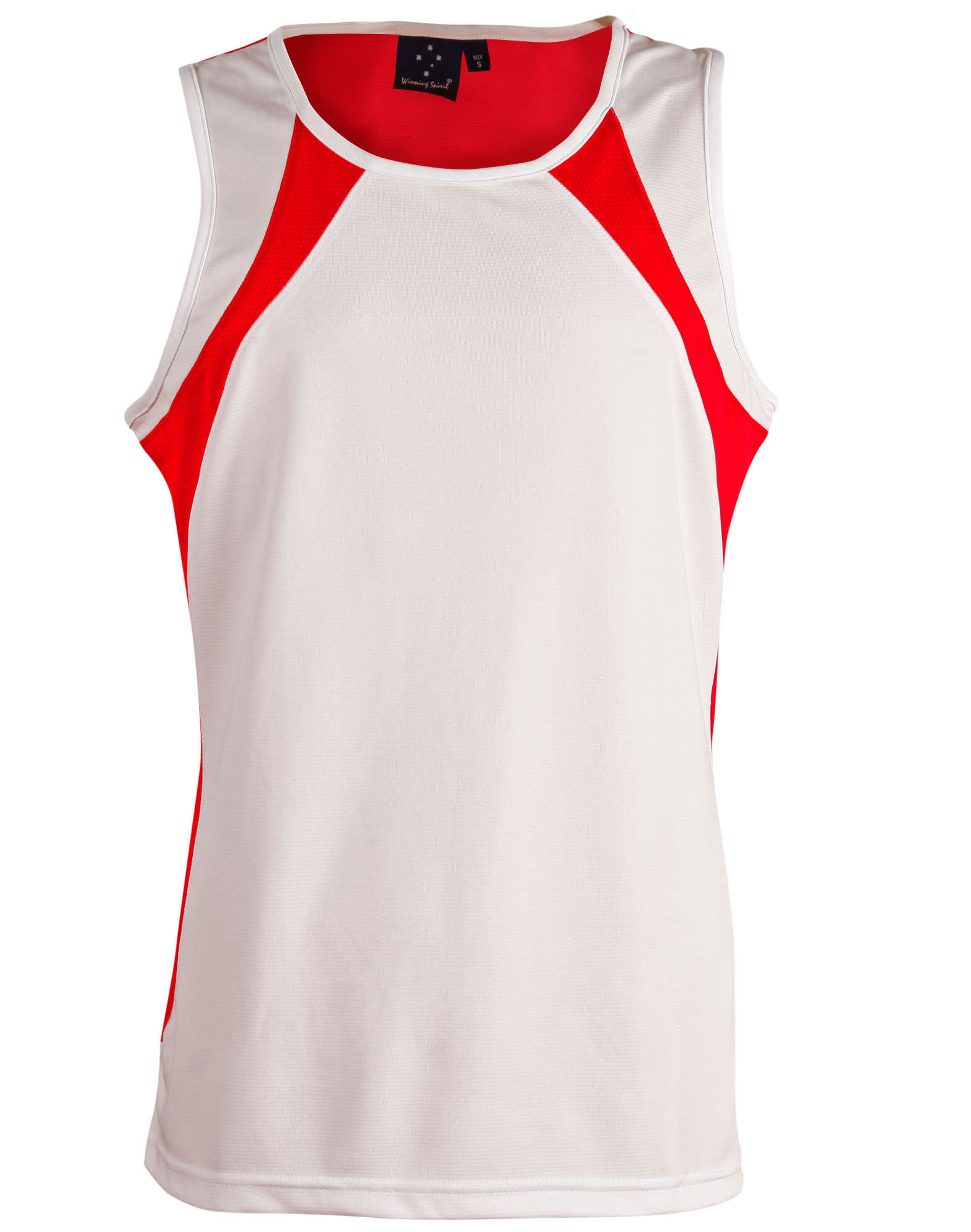 Mens CoolDry Athletic Singlet TS73 | White/Red