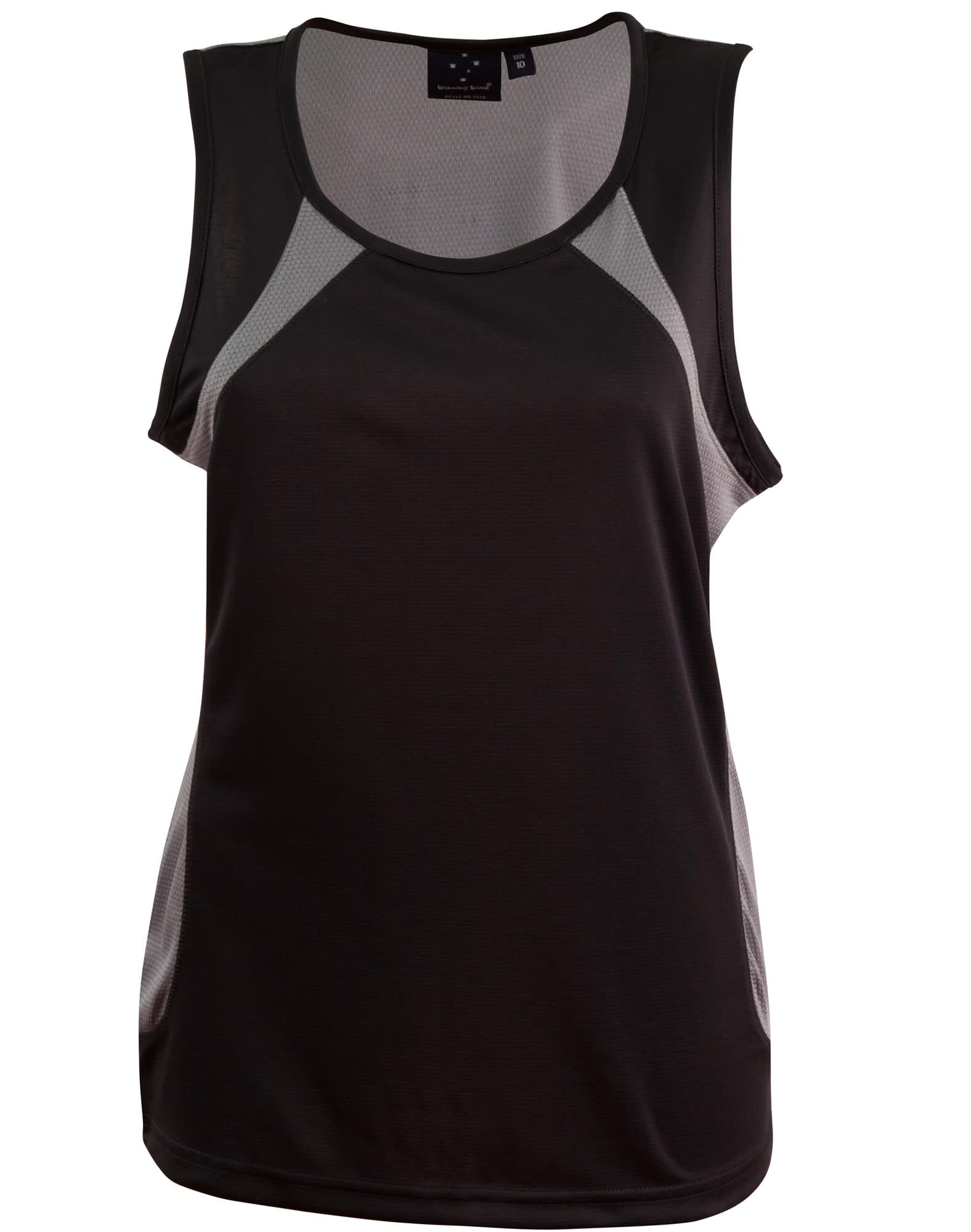 Ladies CoolDry Athletic Singlet TS74 | Black/Ash