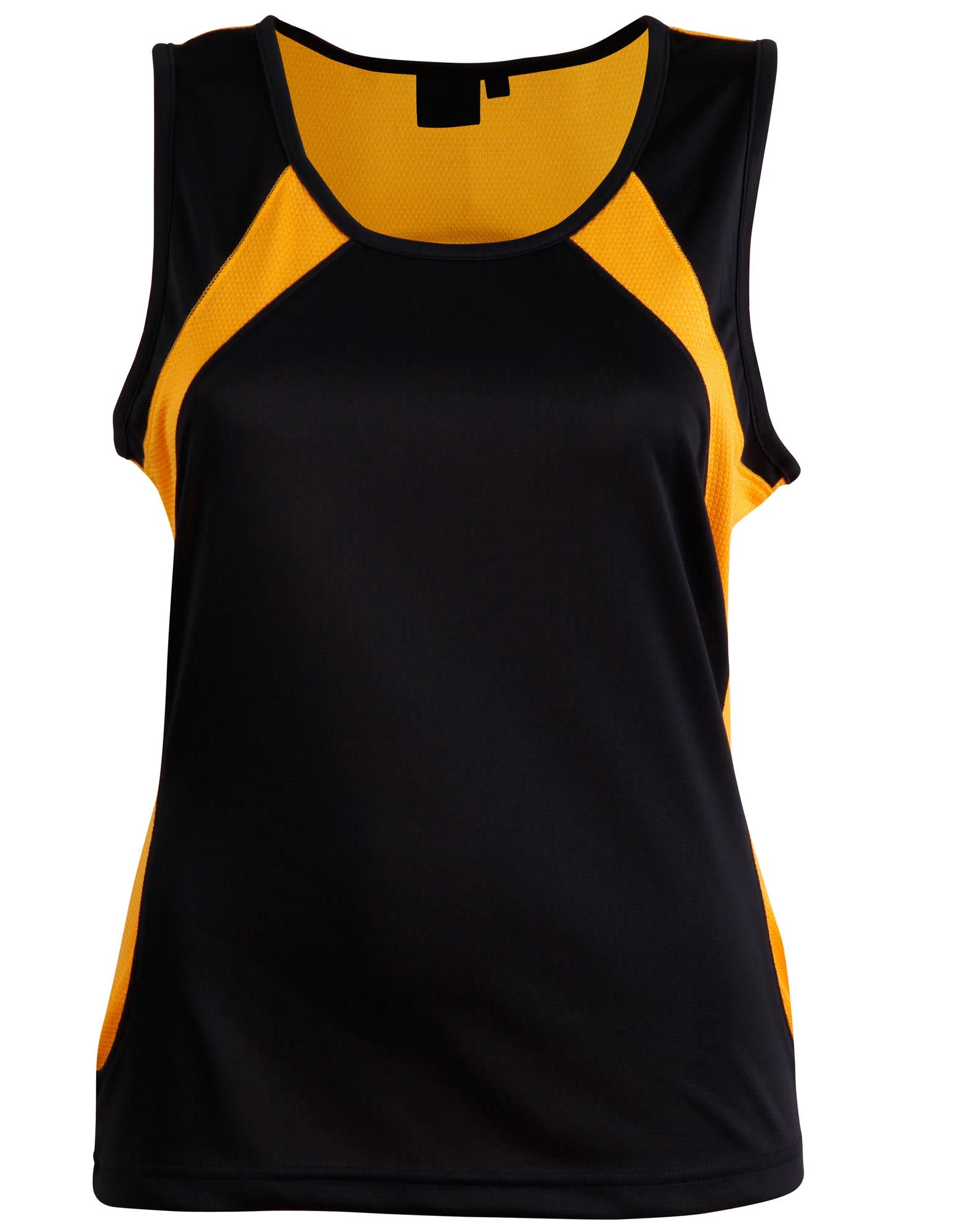 Ladies CoolDry Athletic Singlet TS74 | Black/Gold
