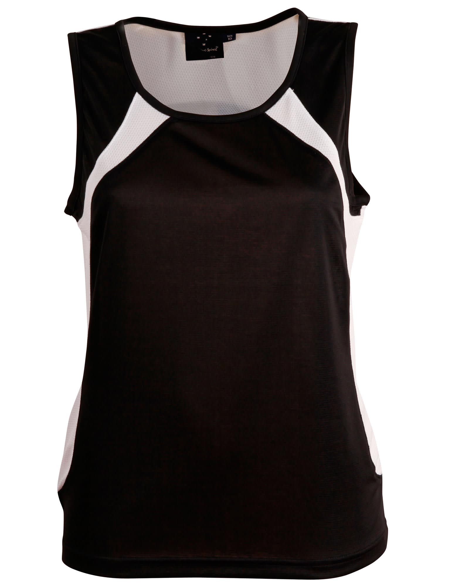 Ladies CoolDry Athletic Singlet TS74 | Black/White