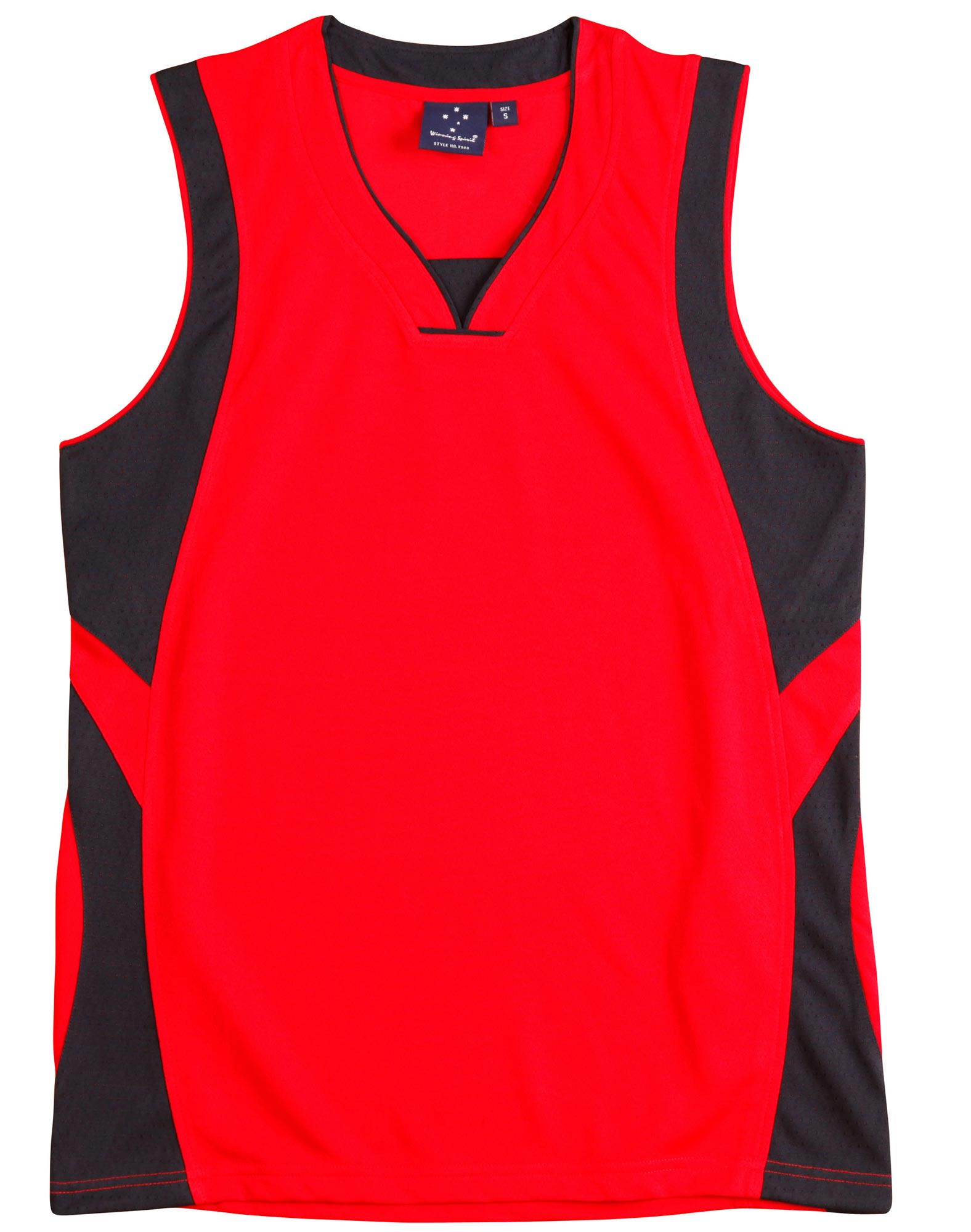 Kids CoolDry Basketball Contrast Colour Singlet TS83K | Red/Navy