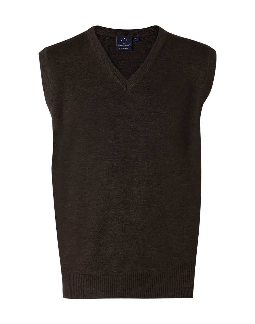 V-Neck Wool/Acrylic Knit Vest WJ02 | Charcoal