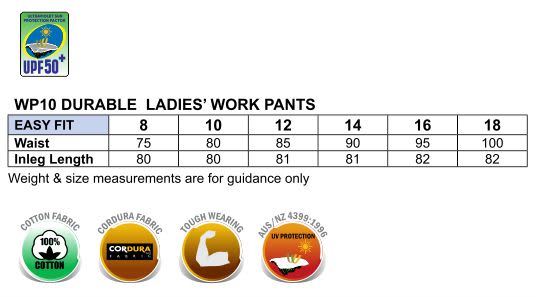 Ladies Durable Work Pants WP10 | 