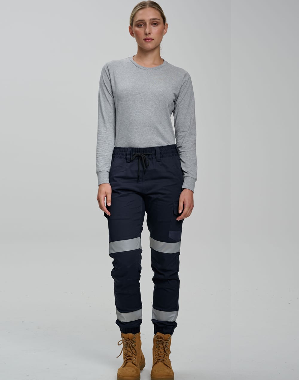 Cotton Stretch Drill Cuffed Work Pants With Tapes SH-WP28HV