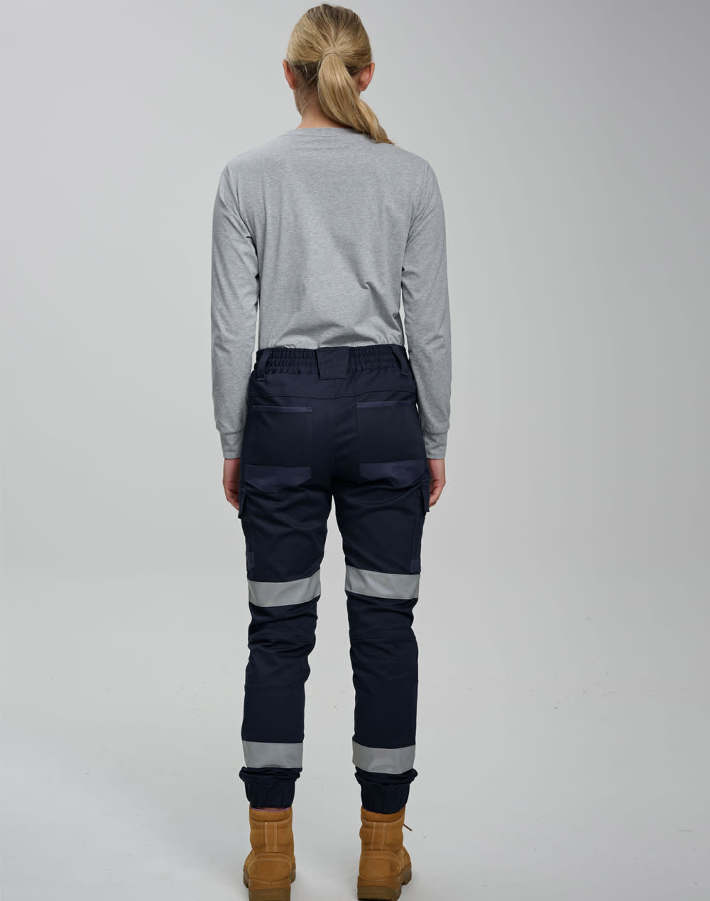 Cotton Stretch Drill Cuffed Work Pants With Tapes SH-WP28HV