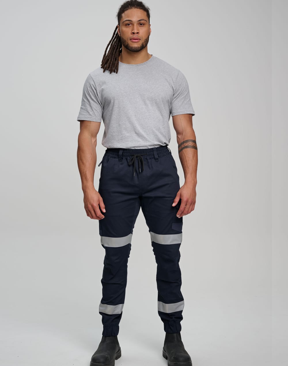 Cotton Stretch Drill Cuffed Work Pants With Tapes SH-WP28HV