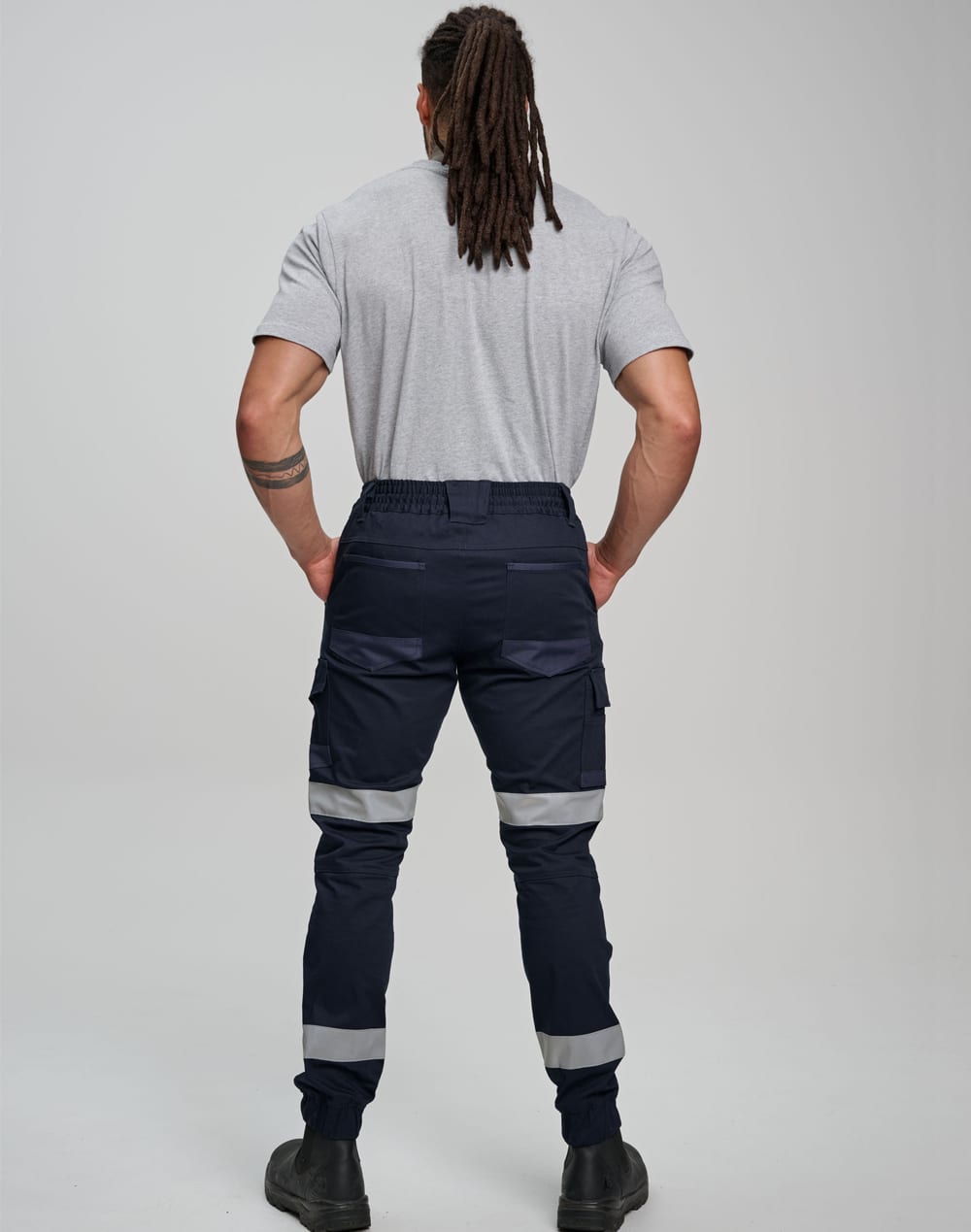 Cotton Stretch Drill Cuffed Work Pants With Tapes SH-WP28HV