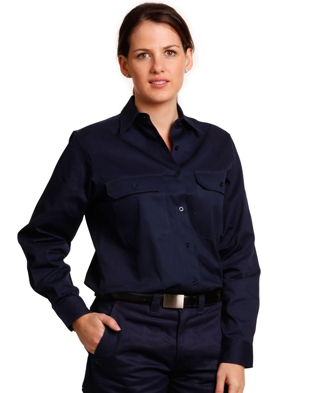 Ladies High Visibility Cotton Twill Safety Shirt WT08