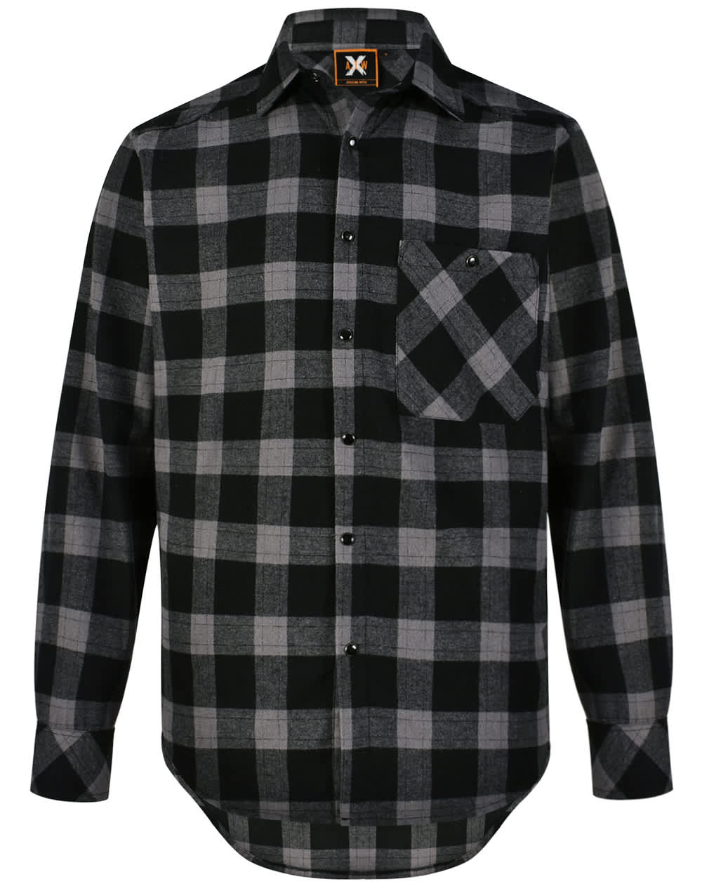 Unisex Quilted Flannel Shirt-Style Jacket WT11 | Black/Charcoal