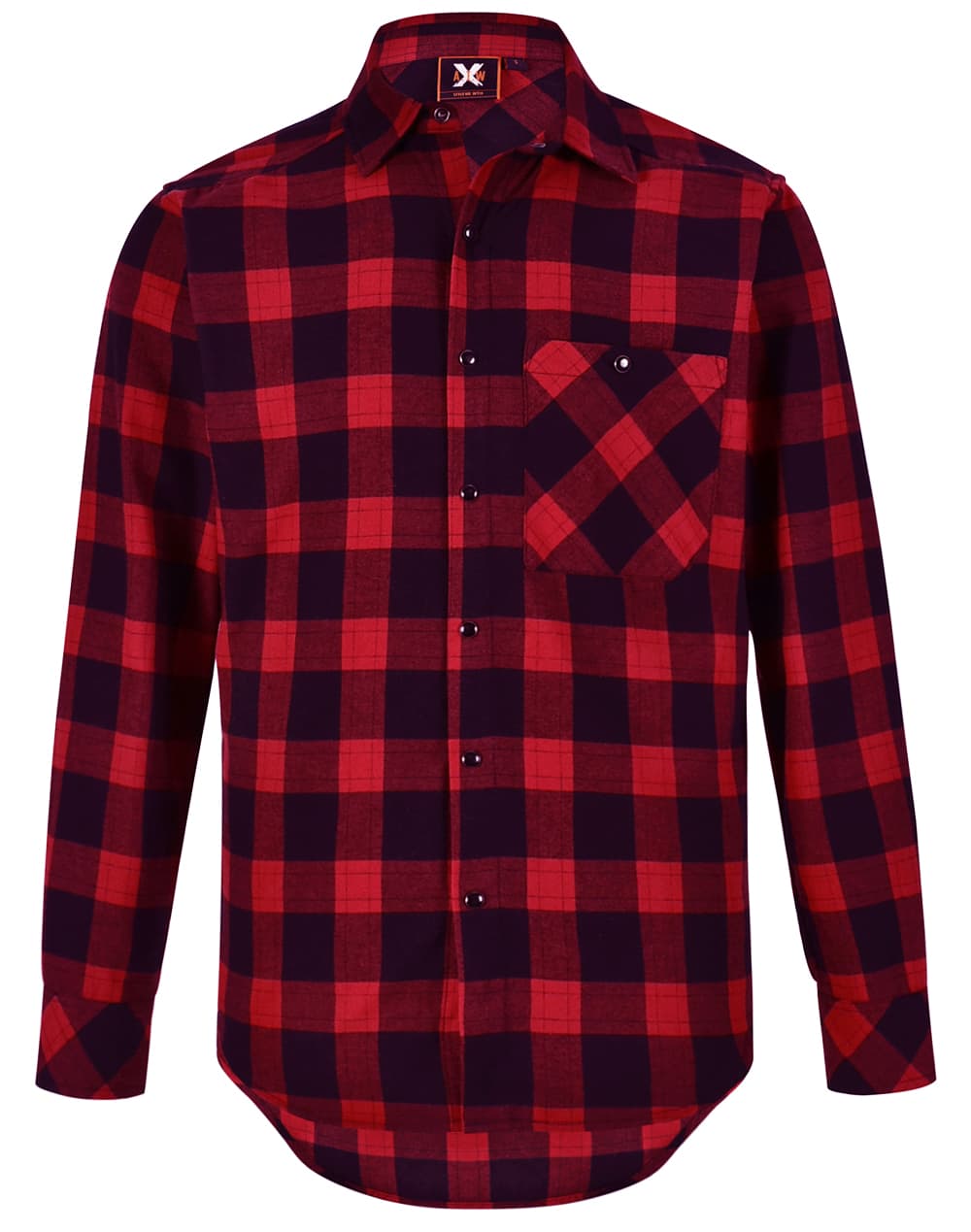 Unisex Quilted Flannel Shirt-Style Jacket WT11 | Black/Wine