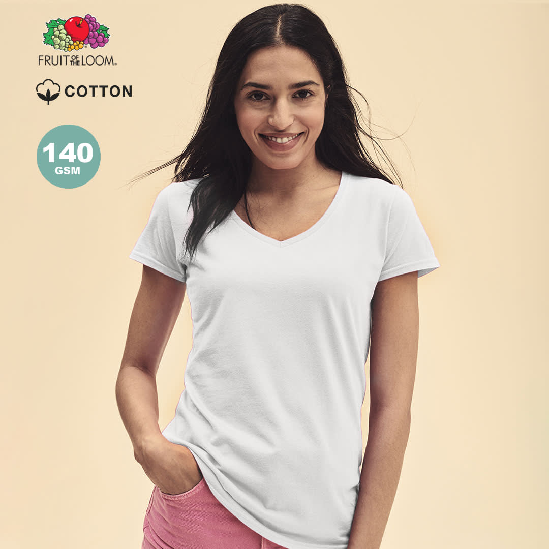Iconic V-Neck Women White T-Shirt